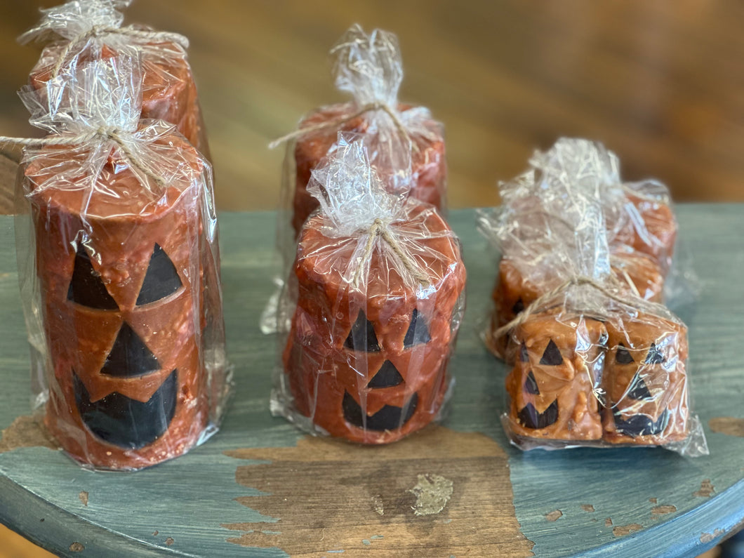 Pumpkin Face Candle 3x6