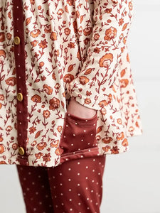 Girls Cinnamon Fall Floral Set