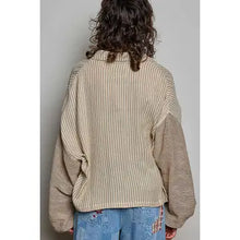 Load image into Gallery viewer, Linen Stripe Color Block Button Down Long Sleeve Shirt