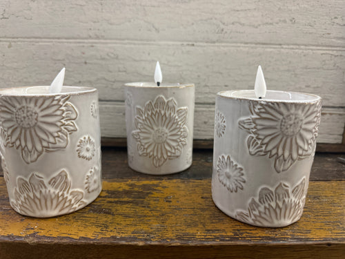 White Ceramic Taper Candle