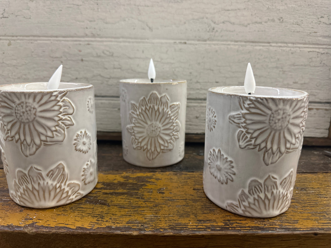 White Ceramic Taper Candle