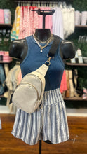 Load image into Gallery viewer, Heathered Stripe Smocked Waist Soft Shorts