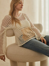 Load image into Gallery viewer, Hooded Wide V Neck Crochet Top with Front Pocket