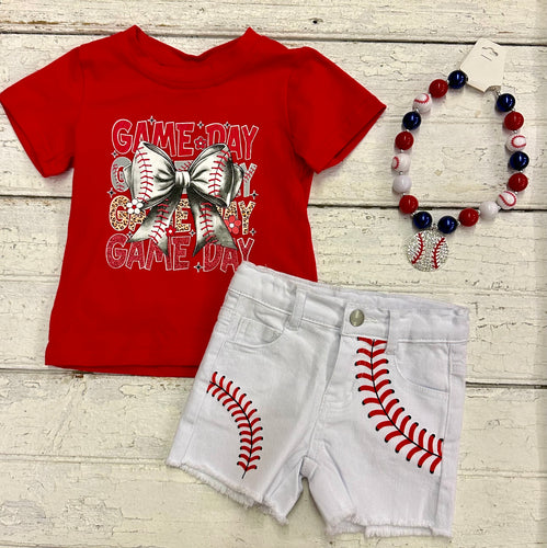 White Baseball Shorts