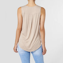 Load image into Gallery viewer, Erin Pleat Back Tank Tan