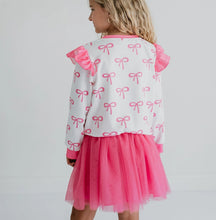 Load image into Gallery viewer, Coquette Hot Pink Bow and Tulle Skirt Set