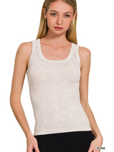 Load image into Gallery viewer, Washed Ribbed Seamless Tank Top 2way Neckline