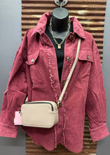 Load image into Gallery viewer, Burgundy Vintage Washed Shacket