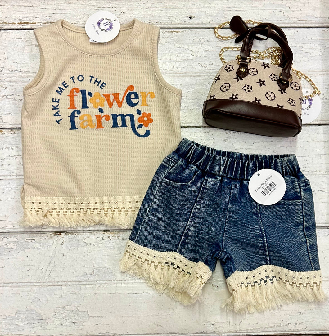 Denim Fringe Shorts
