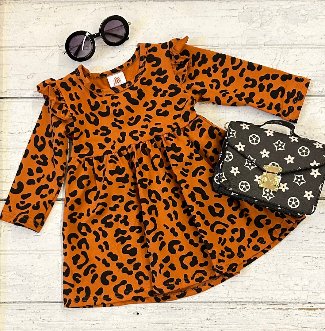 Rust Leopard Dress