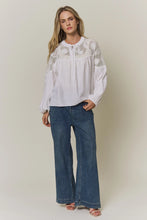 Load image into Gallery viewer, Lace Yoke Peasant Blouse