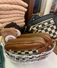 Load image into Gallery viewer, Checkered Crossbody Purse Black