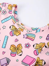 Load image into Gallery viewer, Back To School Print Girls Dress Short Sleeve