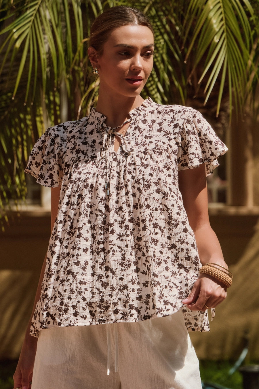 Plus Ditsy Floral Blouse