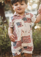 Load image into Gallery viewer, American Flag Baby Boy Romper