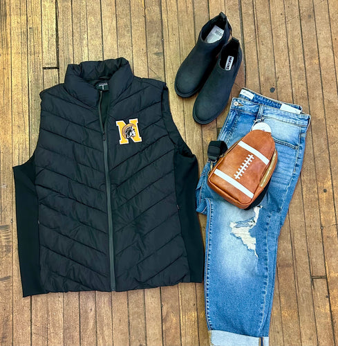 Newcomerstown Black Zip Up Puffer Vest