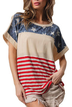 Load image into Gallery viewer, American Flag Knit Star and Stripe Block Top