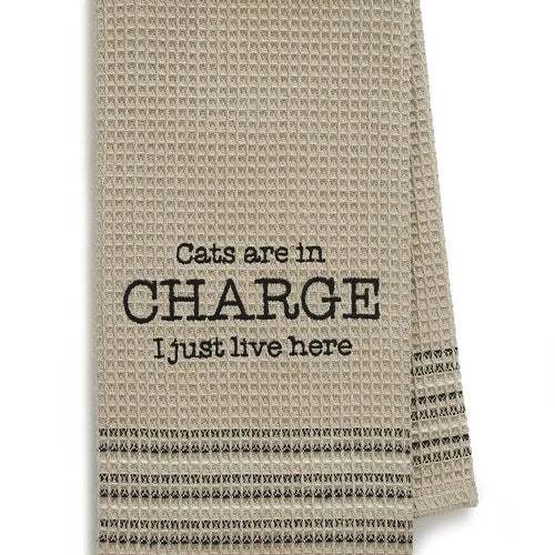 Cats in Charge Waffle-Weave Dishtowel (Set of 2)