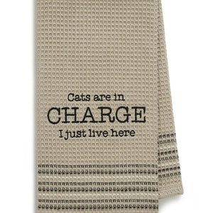 Cats in Charge Waffle-Weave Dishtowel (Set of 2)