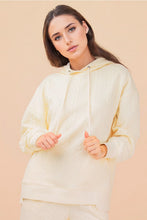 Load image into Gallery viewer, Oversized Cable Knit Textured Knit Hoodie Cream