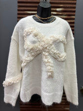 Load image into Gallery viewer, Ivory Knit Sweater with Bow