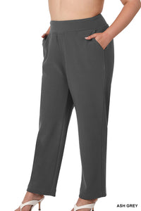 Ash Grey Pull-On Dress Pants