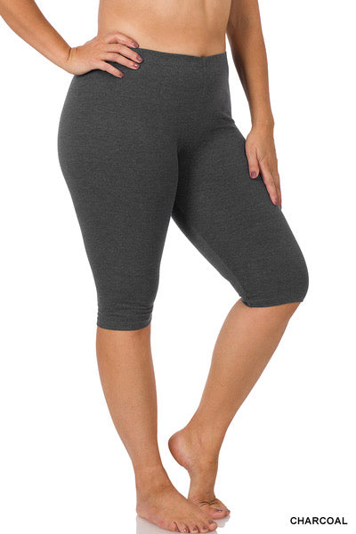 Charcoal Premium Cotton Capri Leggings