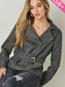 Grey Corduroy Jacket Plus