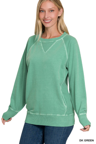 Green French Terry Pullover
