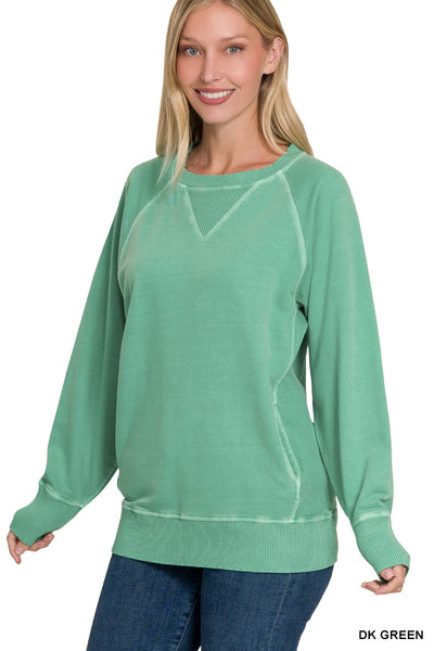 Green French Terry Pullover
