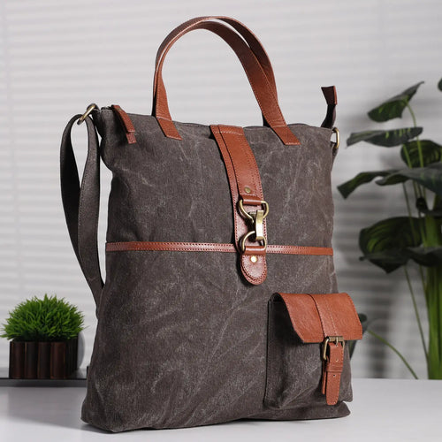 Escape the Ordinary Original Leather Canvas Tote