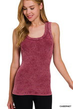 Load image into Gallery viewer, Washed Ribbed Scoop Tank