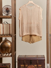 Load image into Gallery viewer, Boat Neck Sleeveless Top with Lace Hem