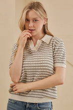 Load image into Gallery viewer, Gray Short Sleeve Knit Top