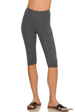 Load image into Gallery viewer, Charcoal Premium Cotton Capri Leggings