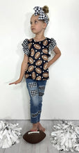 Load image into Gallery viewer, Black Gingham Distressed Denim