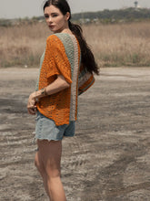 Load image into Gallery viewer, Short Sleeve Multi Stripe Knit Sweater Top