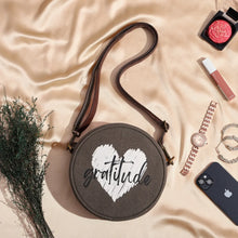 Load image into Gallery viewer, Gratitude Original Leather Round Crossbody Bag