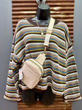 Load image into Gallery viewer, Brown Multicolor Stripe Sweater