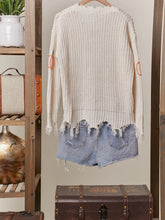 Load image into Gallery viewer, Distressed Hem Pumpkin Sweater