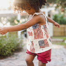 Load image into Gallery viewer, American Flag Girl Tank &amp; Shorts Set