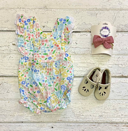 Blue Floral Muslin Bubble