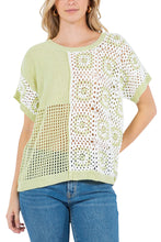 Load image into Gallery viewer, Green Crochet Pattern Top