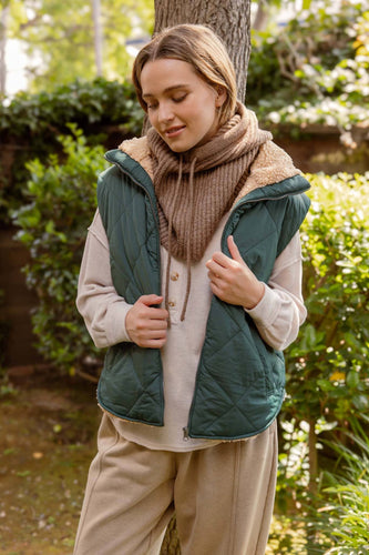 Green Quilted Lined Puffer Vest