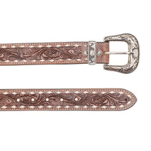 Load image into Gallery viewer, Talavera Handtooled Leather Belt For Women in Ember