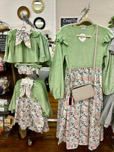 Load image into Gallery viewer, Velvet Sage Floral Ruffle Set