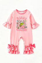 Load image into Gallery viewer, Merry Grin-Mas Pink Printed Baby Romper