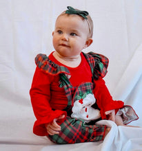 Load image into Gallery viewer, Santa Plaid Overall Set