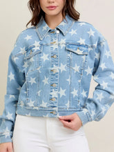 Load image into Gallery viewer, Judy Blue All Over Star Print Denim Jacket