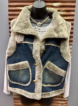 Load image into Gallery viewer, Denim Faux Fur Lined Vest